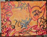 LAII Angel Ortiz Very Large Cat Graffiti Painting