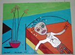 Paul Kostabi and Jesse Bates Sleepeez Painting 2000