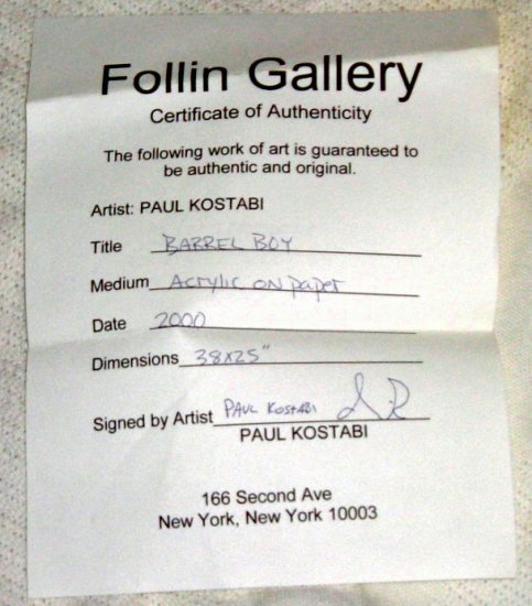Paul Kostabi Barrel Boy Painting 2000 - Click Image to Close