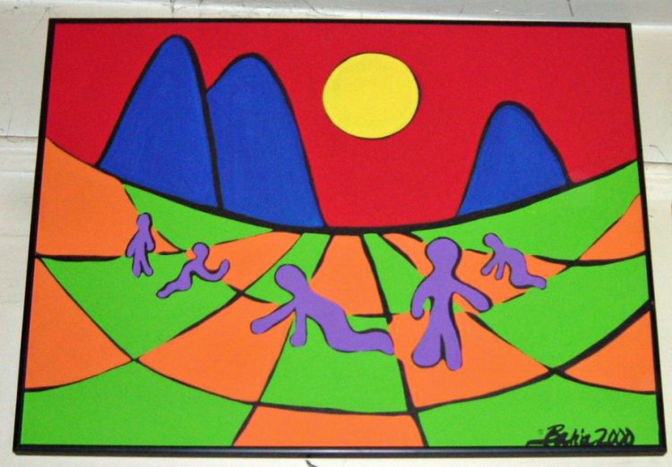 Bahja The Harvesters Painting 2000 - Click Image to Close
