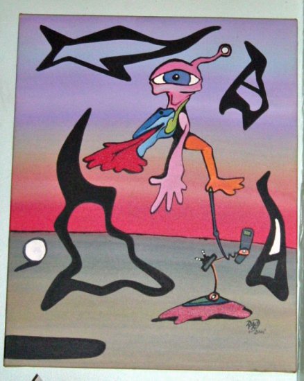 Darryn James Rae Hop Scotch Painting 2001 Raeart - Click Image to Close